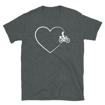 Herz 2 Und Radfahren - T-Shirt (Unisex) fahrrad Dark Heather