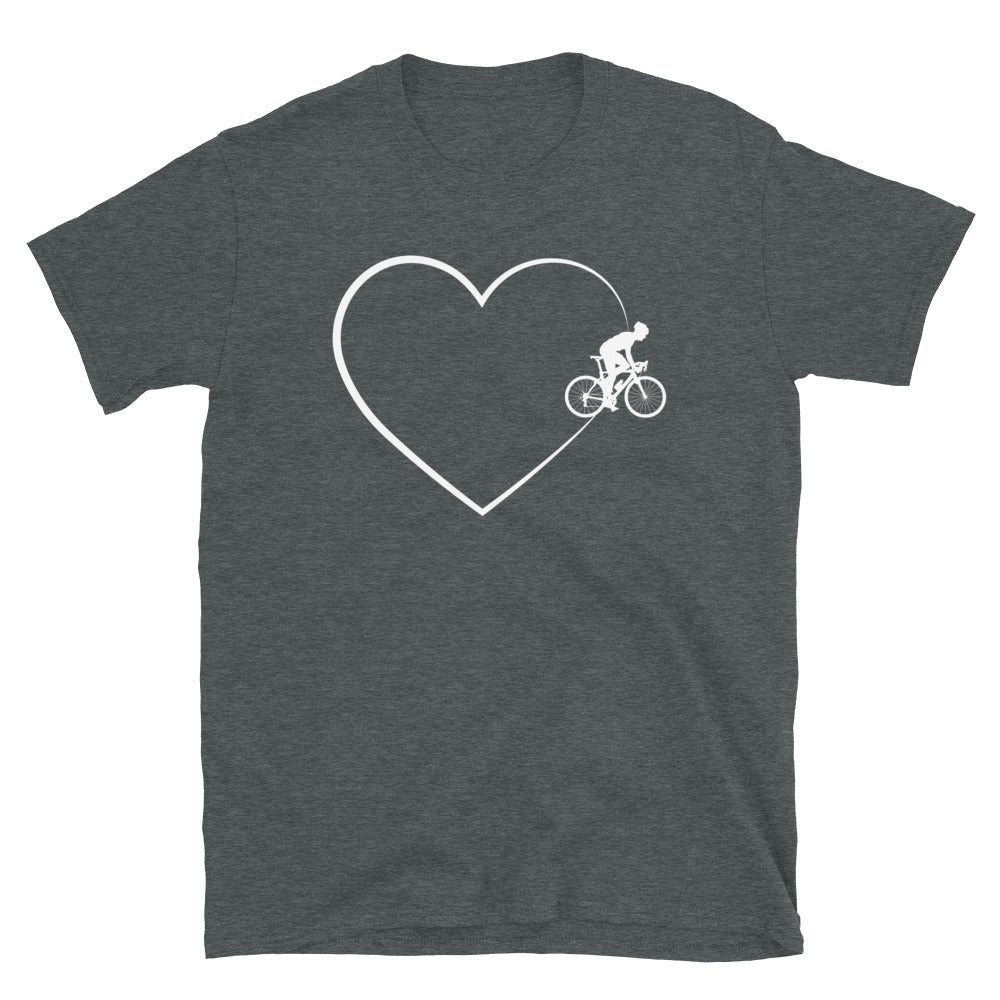 Herz 2 Und Radfahren - T-Shirt (Unisex) fahrrad Dark Heather