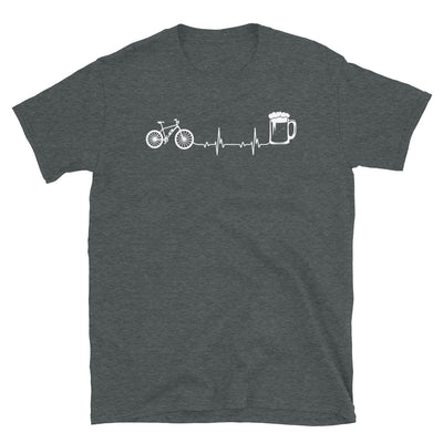 Herzschlag, Bier Und Ebike - T-Shirt (Unisex) e-bike Dark Heather