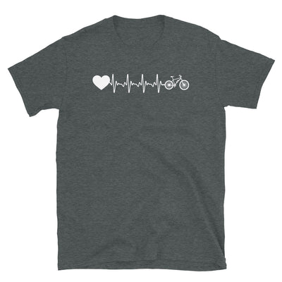 Herzschlag Herz Und E-Bike - T-Shirt (Unisex) e-bike Dark Heather