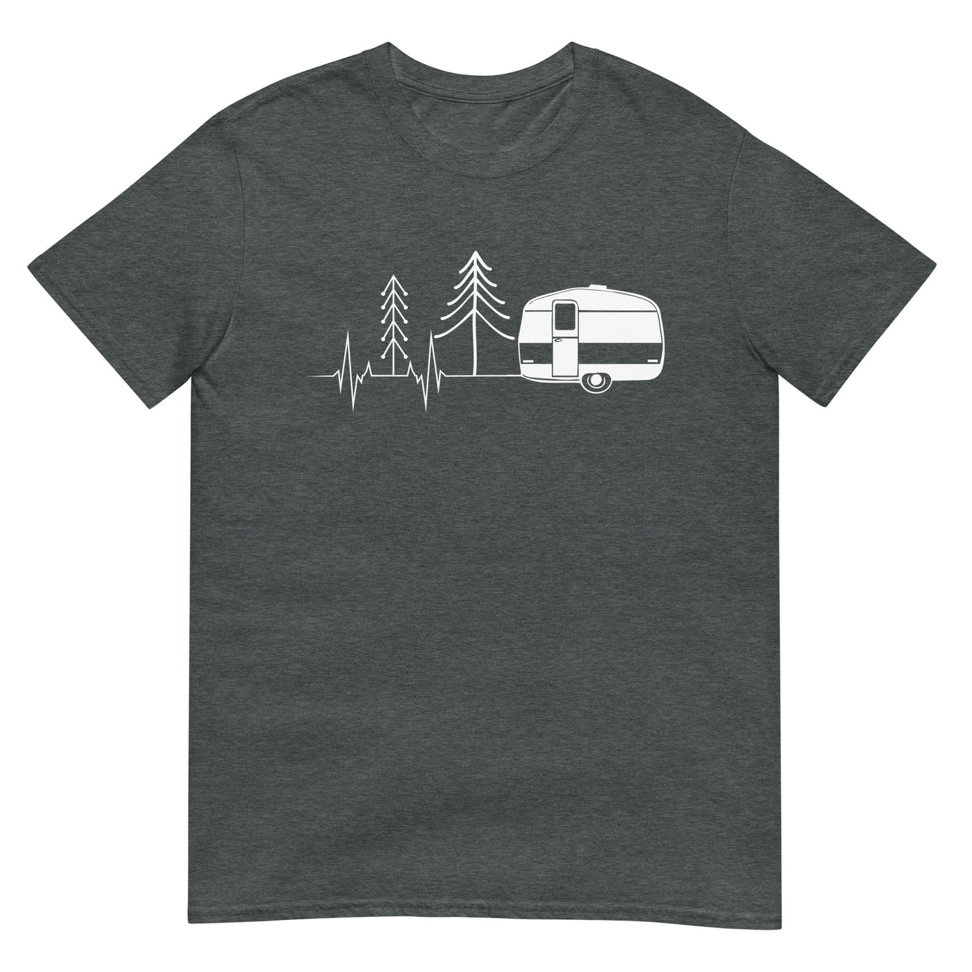 Herzschlag Wohnwagen - T-Shirt (Unisex) camping xxx yyy zzz Dark Heather