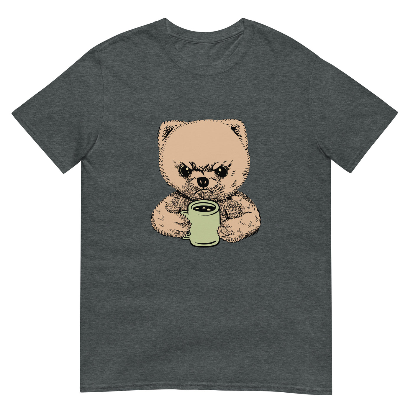 Wütender Zwergspitz mit Kaffee - Herren T-Shirt Other_Niches xxx yyy zzz Dark Heather