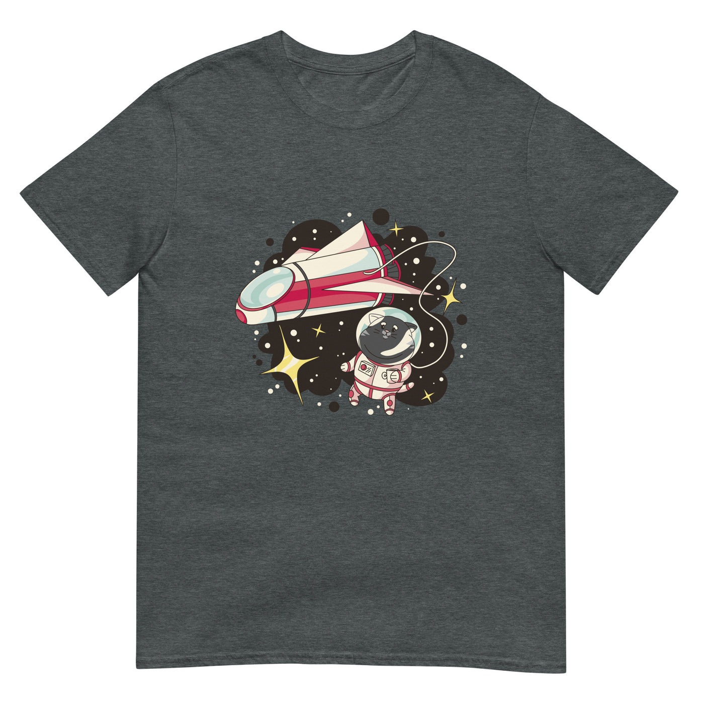 Astronauten-Katze in der Galaxie und im Raumschiff - Herren T-Shirt Other_Niches xxx yyy zzz Dark Heather