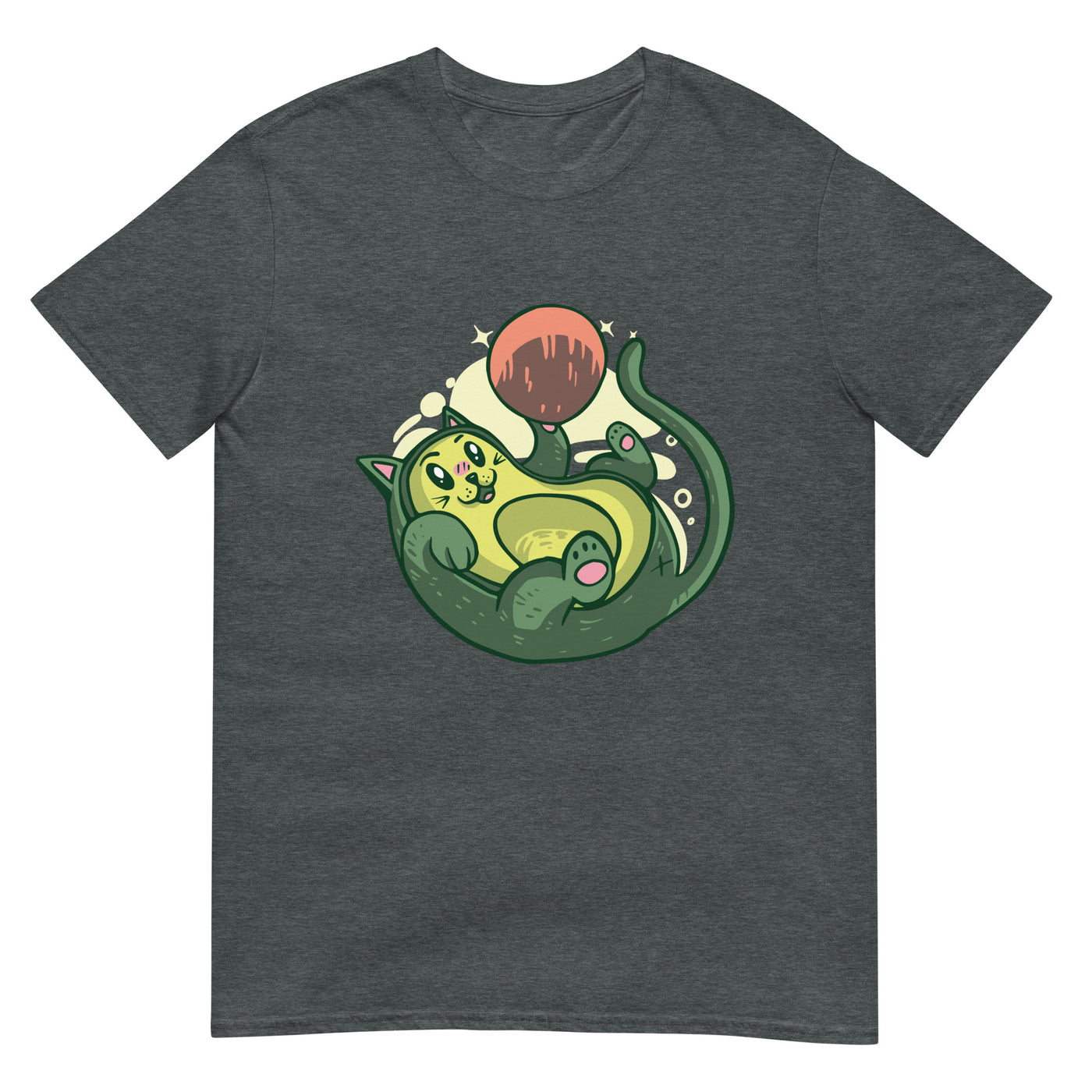 Avocado-Katze liegt auf dem Rücken - lustig - Herren T-Shirt Other_Niches xxx yyy zzz Dark Heather