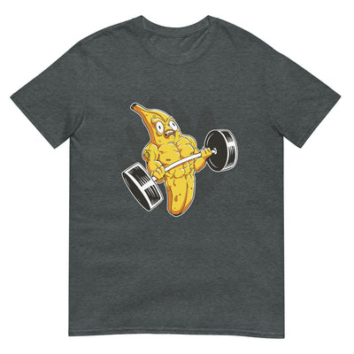 Banane hebt Hantel und ist muskulös - Verrückter Blick - Herren T-Shirt Other_Niches xxx yyy zzz Dark Heather