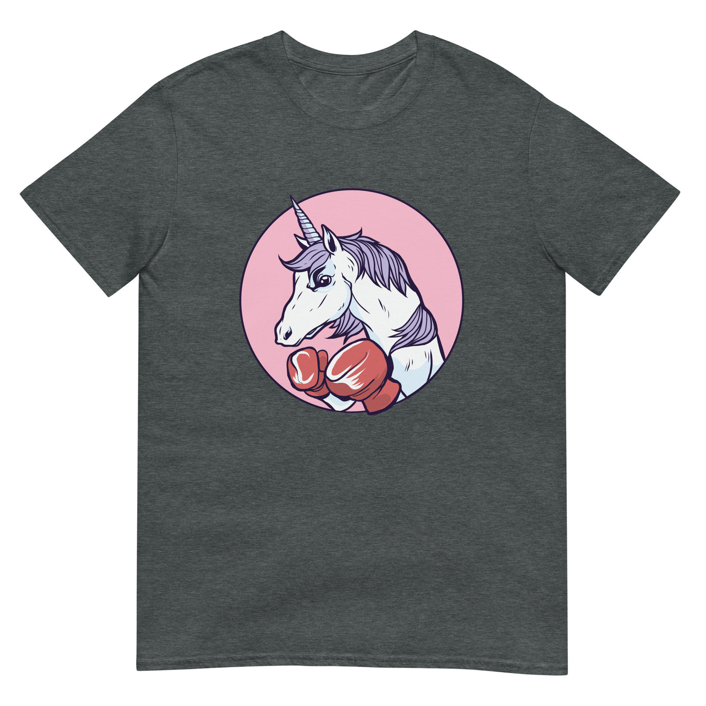 Boxendes Einhorn mit aggressivem Gesicht - Herren T-Shirt Other_Niches xxx yyy zzz Dark Heather