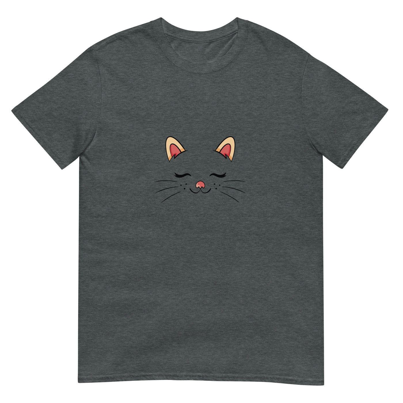 Katze mit geschlossenen Augen - Gesicht - Herren T-Shirt Other_Niches xxx yyy zzz Dark Heather