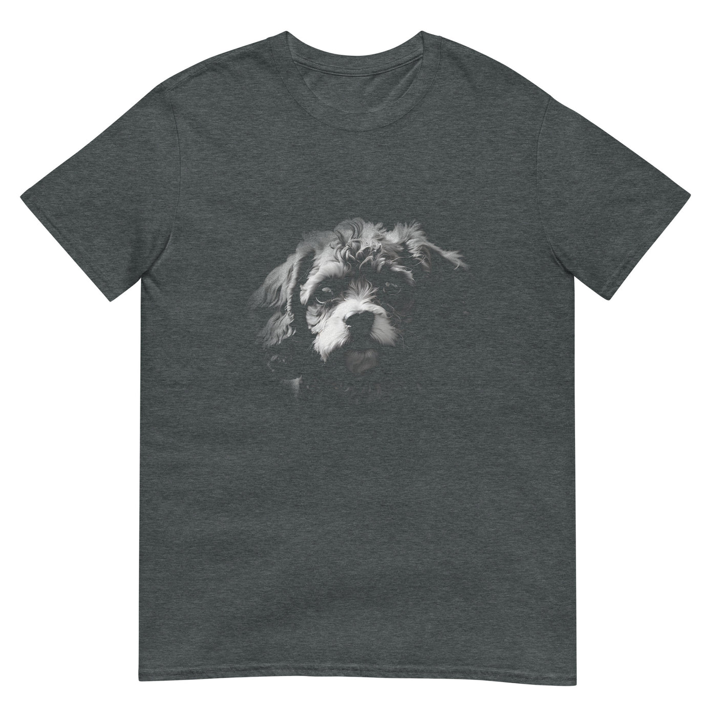 Cavapoo Hundegesicht - Monochrome Fotografie - Herren T-Shirt Other_Niches xxx yyy zzz Dark Heather