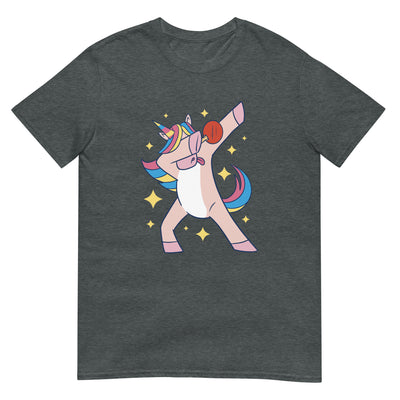 Dabbendes Einhorn spielt Tischtennis - Regenbogenbunt - Herren T-Shirt Other_Niches xxx yyy zzz Dark Heather