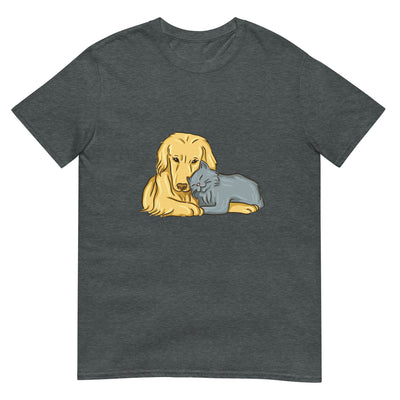 Hund und Katze kuscheln - Herren T-Shirt Other_Niches xxx yyy zzz Dark Heather