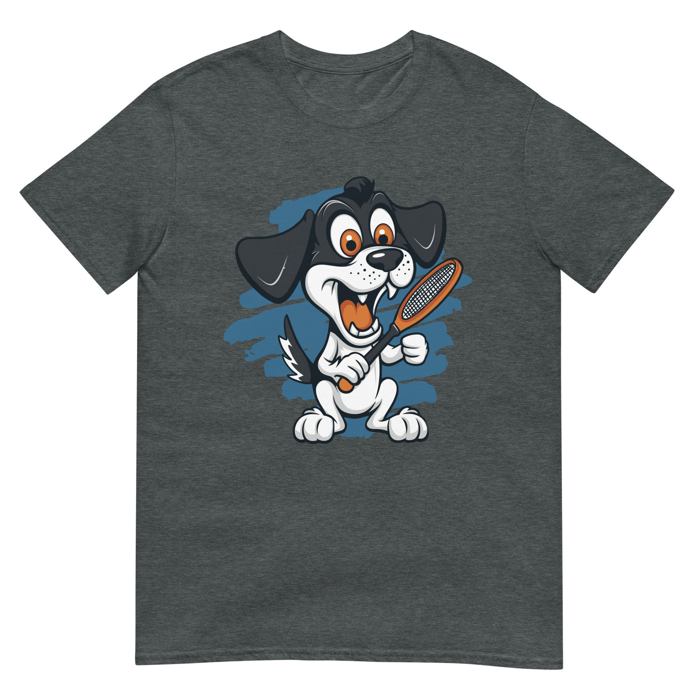 Hund spielt Squash-Tennis - Cartoon - Herren T-Shirt Other_Niches xxx yyy zzz Dark Heather