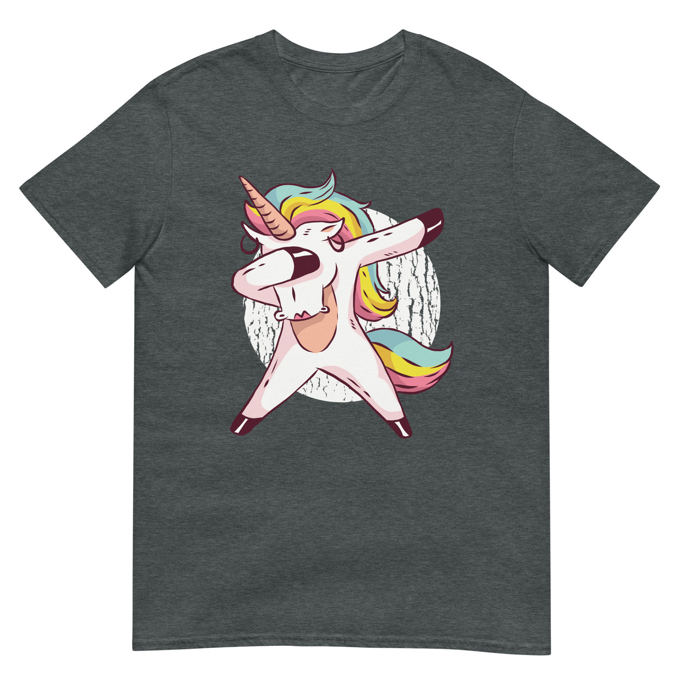 Weibliches Einhorn in bunten Regenbogenfarben dabbing - Herren T-Shirt Other_Niches xxx yyy zzz Dark Heather