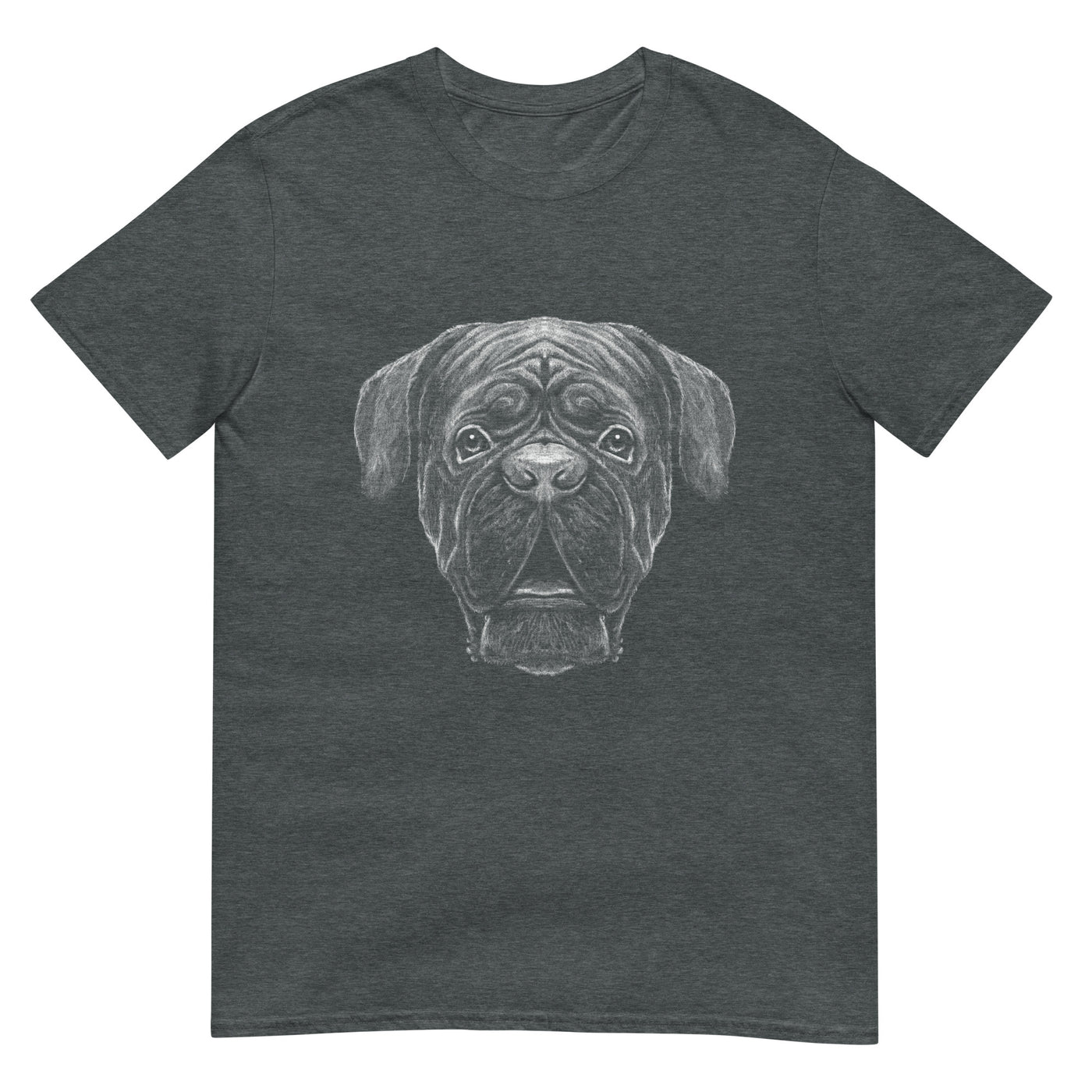 Gesicht eines französischen Mastiffs - Monochrome Fotografie - Herren T-Shirt Other_Niches xxx yyy zzz Dark Heather