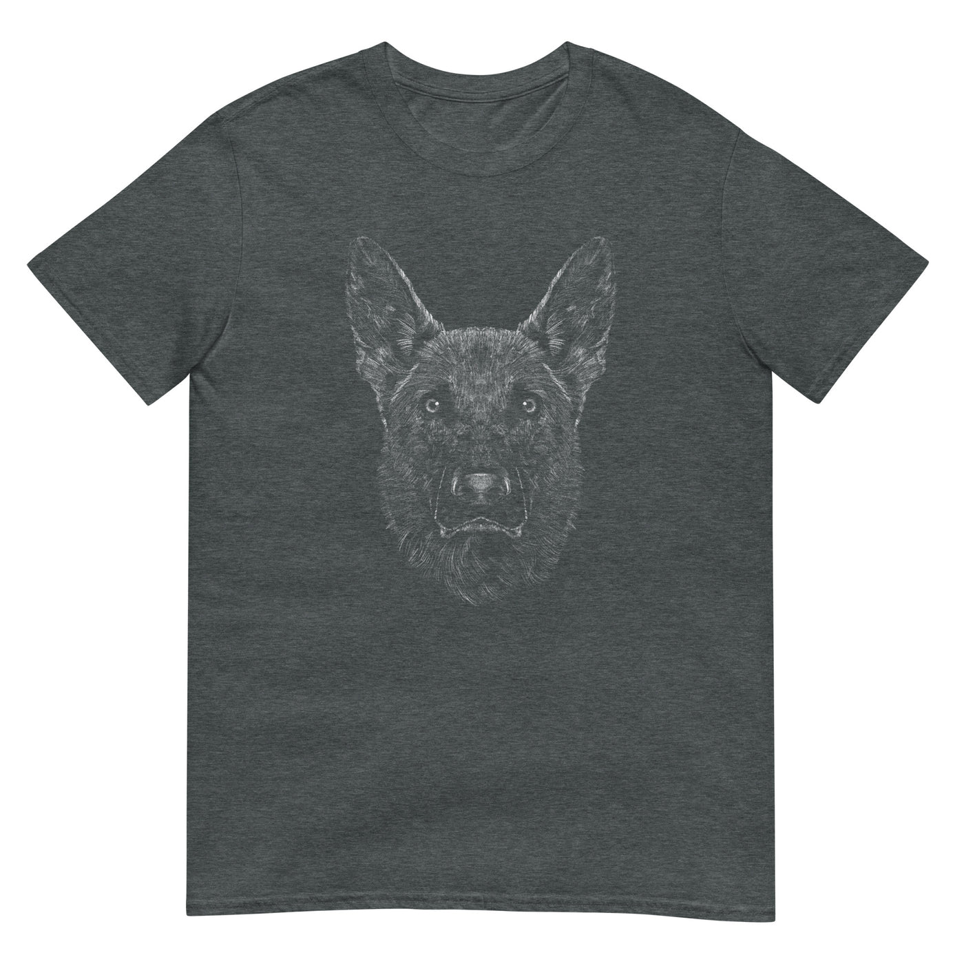 Deutscher Schäferhund Gesicht - Monochrome Fotografie - Herren T-Shirt Other_Niches xxx yyy zzz Dark Heather