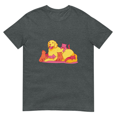 Golden Retriever mit Kätzchen - Herren T-Shirt Other_Niches xxx yyy zzz Dark Heather