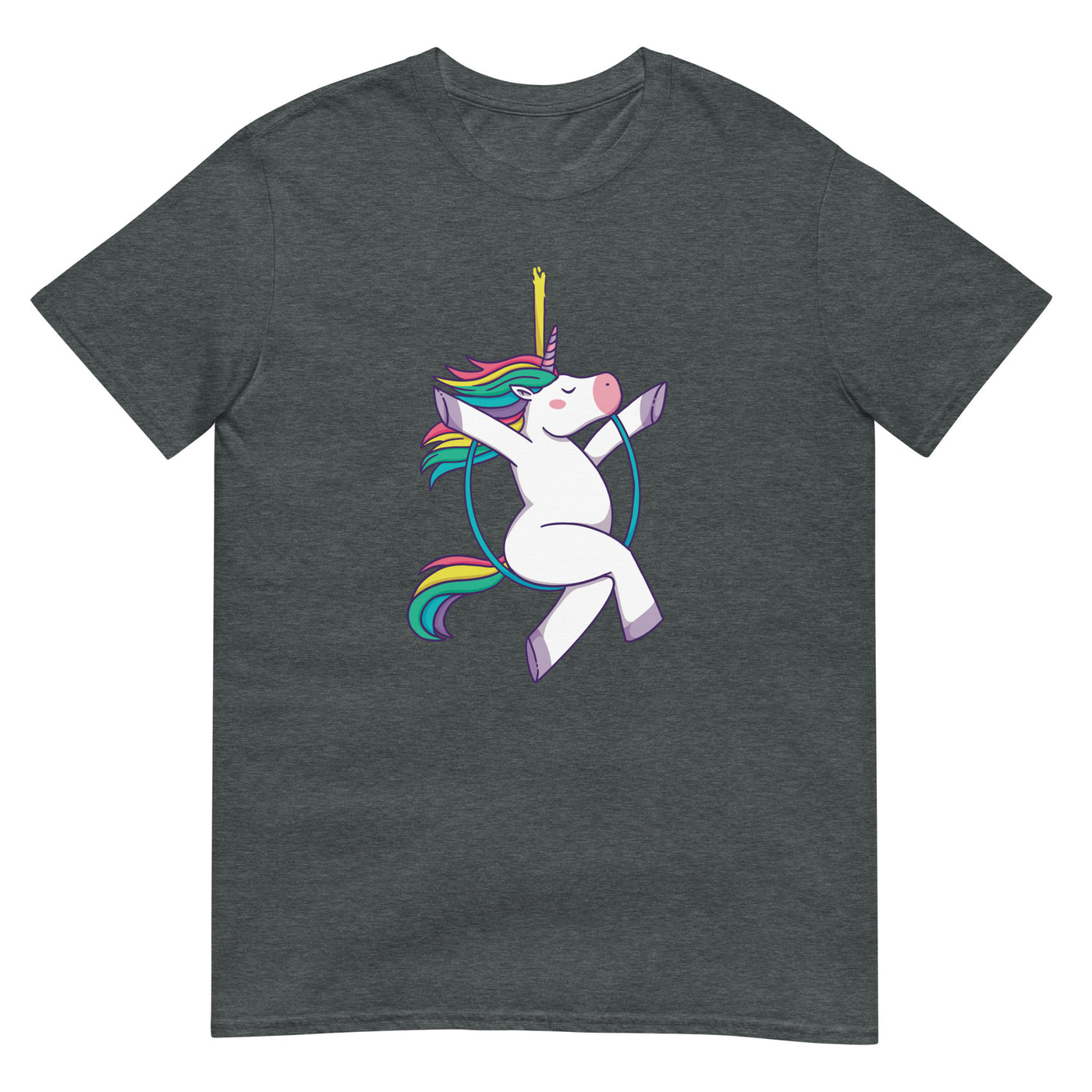 Anmutiges Einhorn führt Luftreifen-Tanz auf - Herren T-Shirt Other_Niches xxx yyy zzz Dark Heather