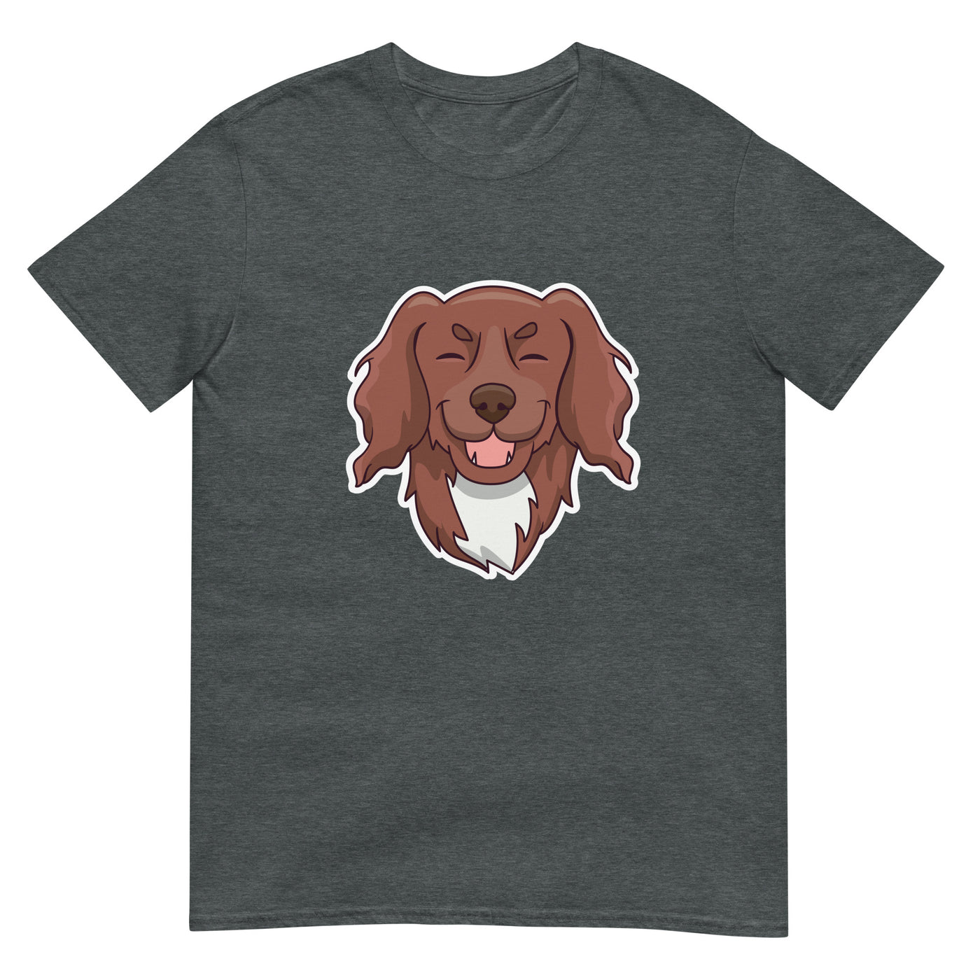 Glücklicher Münsterländer Hund lächelnd - Gesichtsporträt - Herren T-Shirt Other_Niches xxx yyy zzz Dark Heather