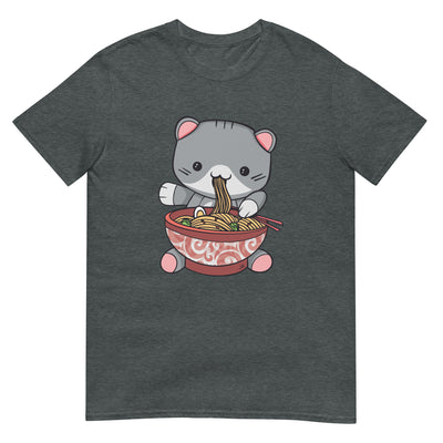 Kawaii Katze isst Ramen - Lustig - Herren T-Shirt Other_Niches xxx yyy zzz Dark Heather