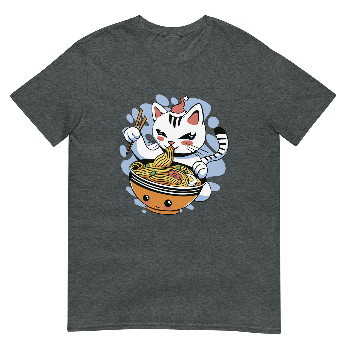 Kawaii Katze isst Ramen - Herren T-Shirt Other_Niches xxx yyy zzz Dark Heather