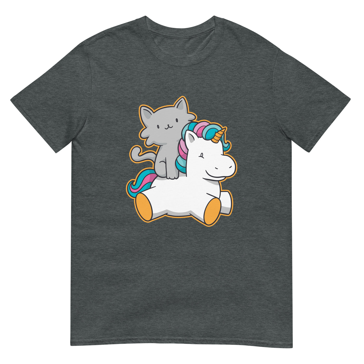 Kätzchen reitet auf einem magischen Regenbogeneinhorn - Herren T-Shirt Other_Niches xxx yyy zzz Dark Heather