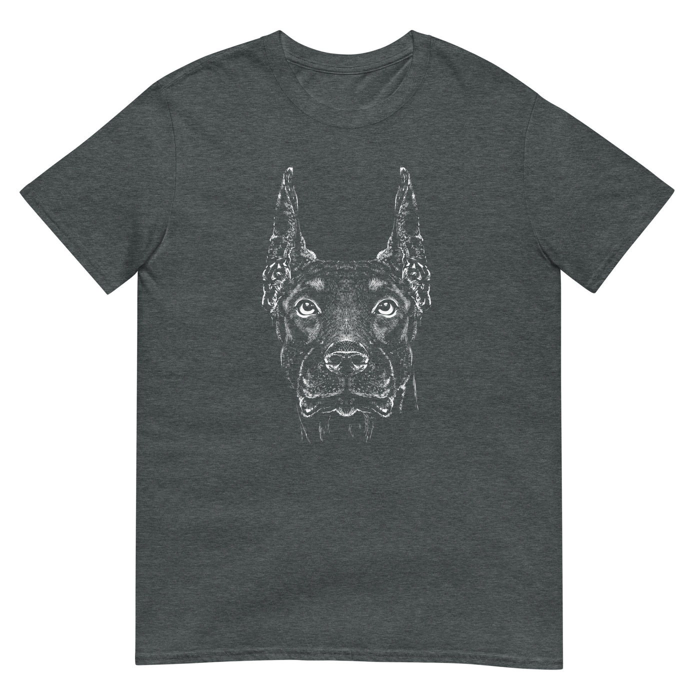 Monochrome Fotografie eines Dobermanns - Porträt - Herren T-Shirt Other_Niches xxx yyy zzz Dark Heather