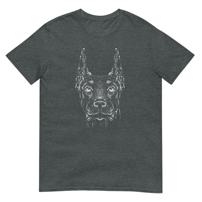 Monochrome Fotografie eines Dobermanns - Porträt - Herren T-Shirt Other_Niches xxx yyy zzz Dark Heather