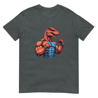 Muskulärer Velociraptor Dinosaurier bereit zum Kampf - Herren T-Shirt Other_Niches xxx yyy zzz Dark Heather