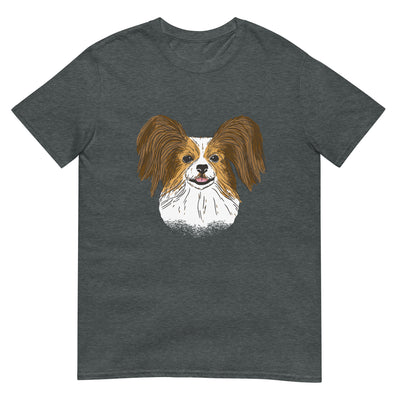 Papillon Hundegesichtsporträt - Herren T-Shirt Other_Niches xxx yyy zzz Dark Heather