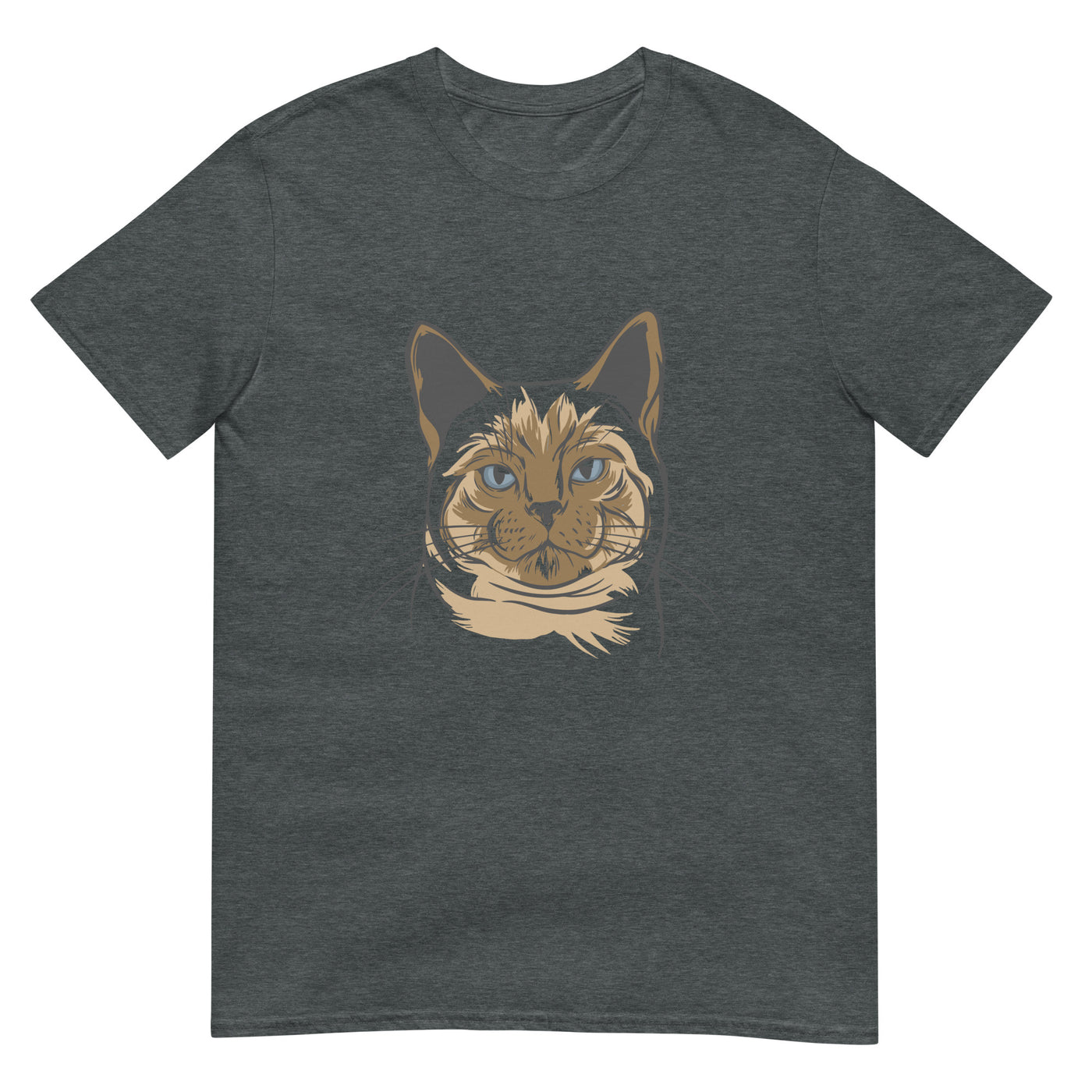 Porträt einer Katze mit einem Lächeln - Herren T-Shirt Other_Niches xxx yyy zzz Dark Heather