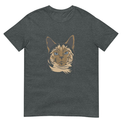 Porträt einer Katze mit einem Lächeln - Herren T-Shirt Other_Niches xxx yyy zzz Dark Heather