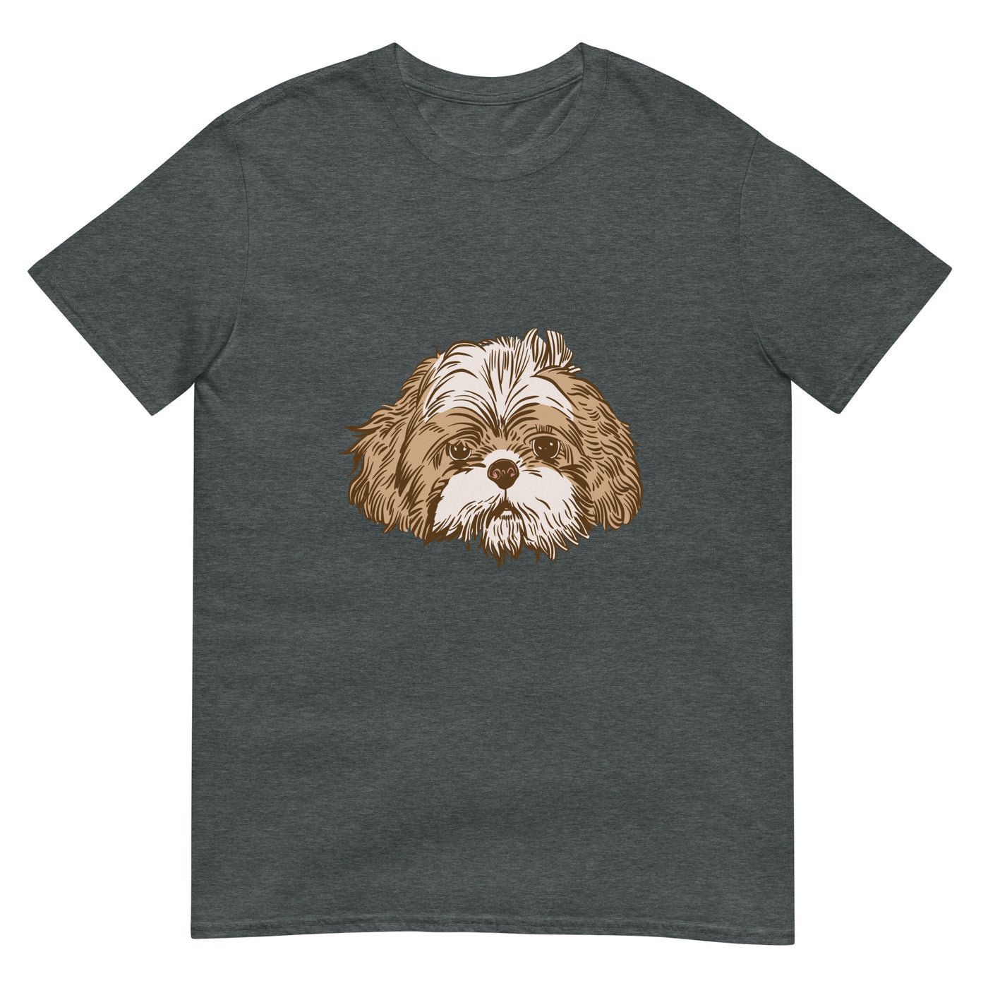 Shih-Tzu Hundegesicht - Porträt - Herren T-Shirt Other_Niches xxx yyy zzz Dark Heather