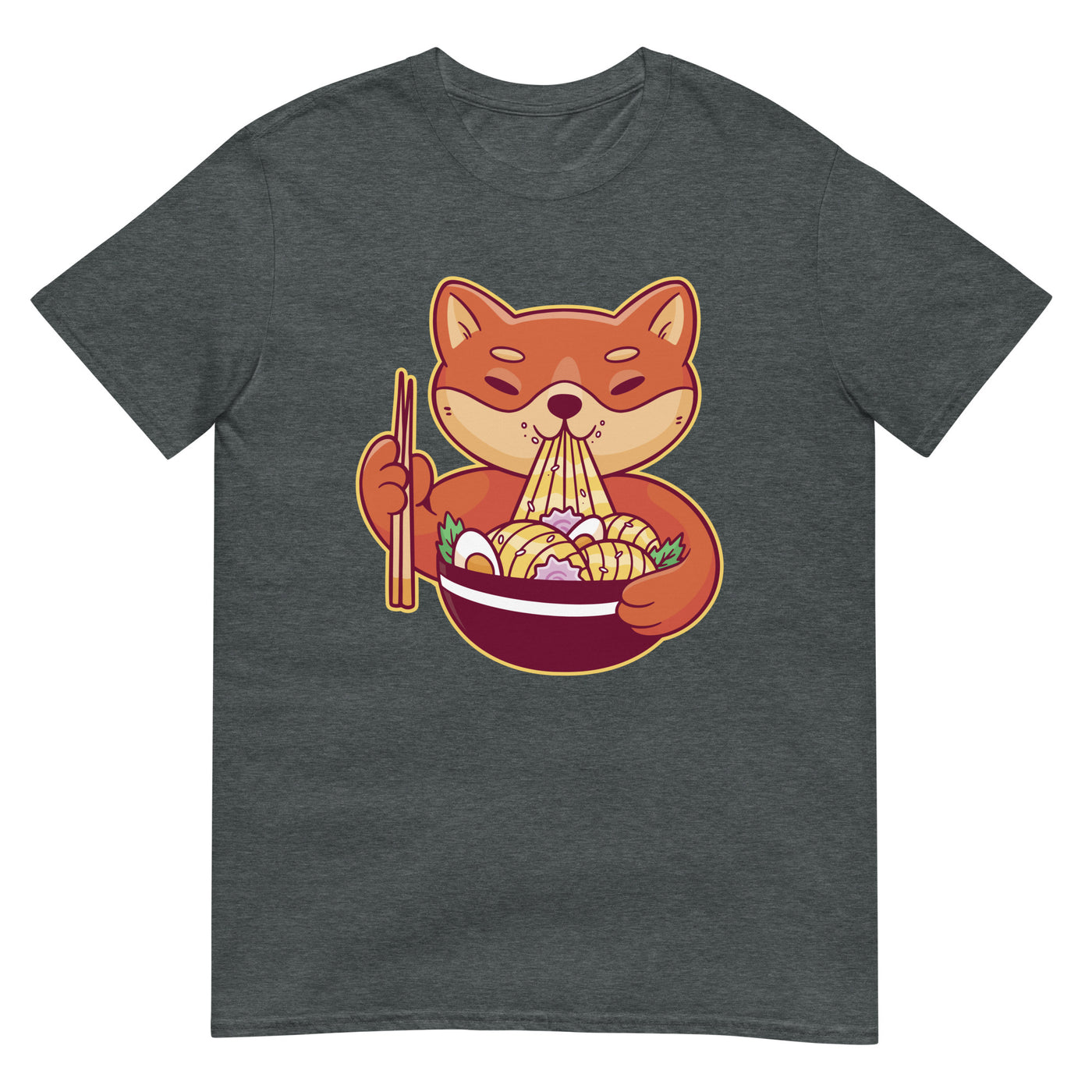 Shiba Inu Hund isst Ramen - Herren T-Shirt Other_Niches xxx yyy zzz Dark Heather