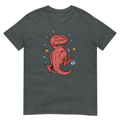 T-Rex beim Indoor-Klettern oder Bouldern - Herren T-Shirt Other_Niches xxx yyy zzz Dark Heather