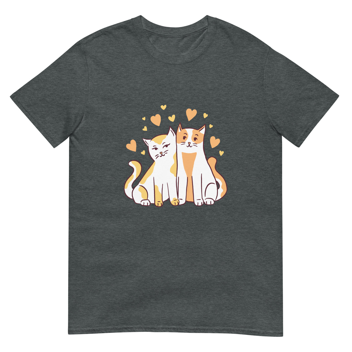 Zwei liebevolle Katzen mit herzförmigen Schwänzen - Herren T-Shirt Other_Niches xxx yyy zzz Dark Heather