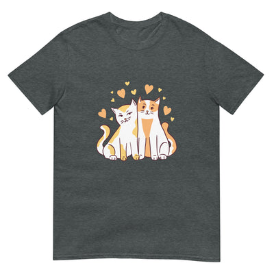 Zwei liebevolle Katzen mit herzförmigen Schwänzen - Herren T-Shirt Other_Niches xxx yyy zzz Dark Heather