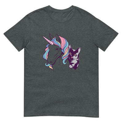 Einhorn und Katze mit Bindung - Herren T-Shirt Other_Niches xxx yyy zzz Dark Heather