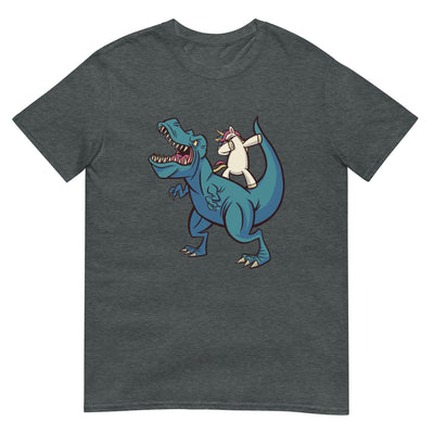 Einhorn dabbing und reitet auf T-Rex - Herren T-Shirt Other_Niches xxx yyy zzz Dark Heather