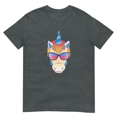 Einhorn mit verrückter Brille - Gesichtsporträt - Herren T-Shirt Other_Niches xxx yyy zzz Dark Heather