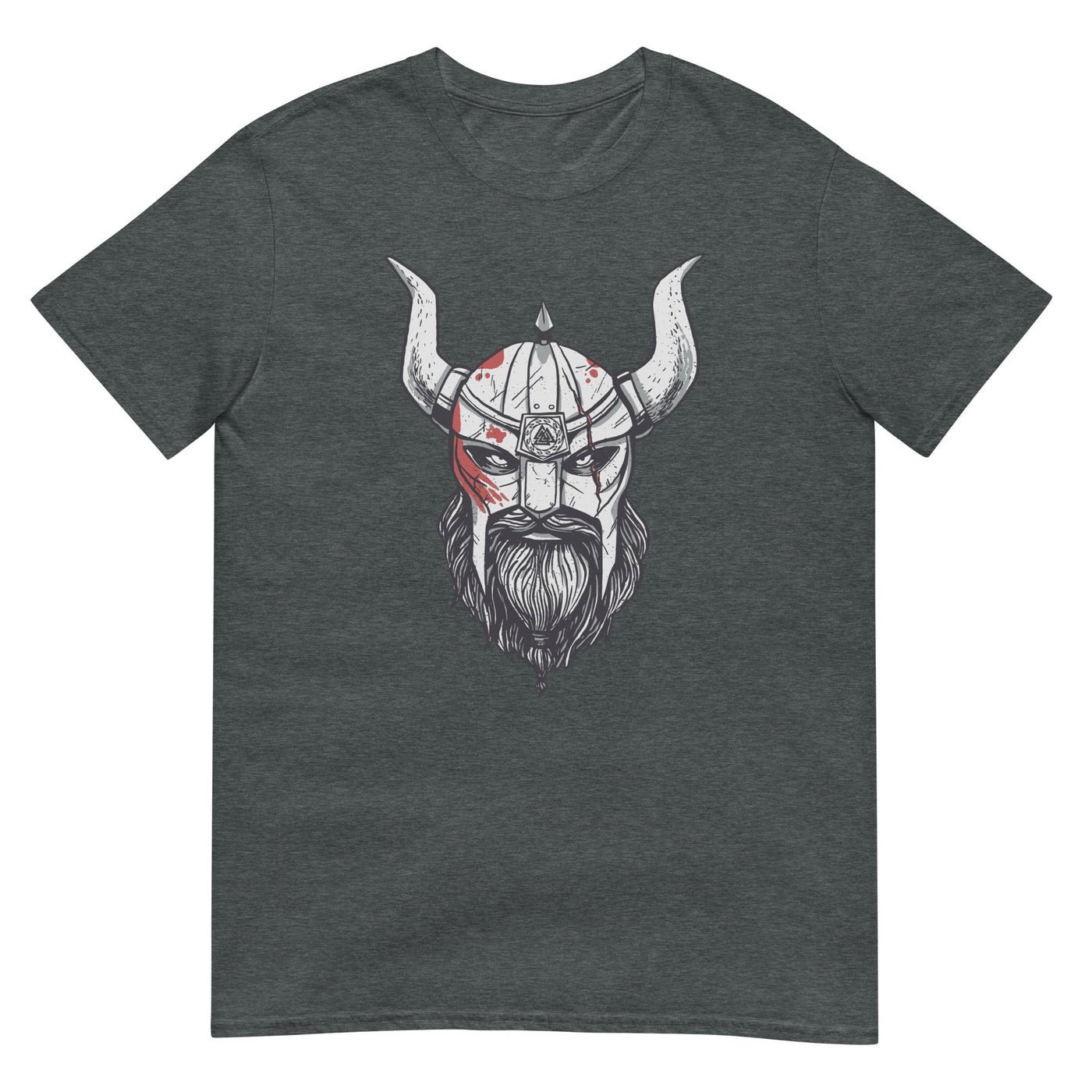 Wikingerkopf Helm Gesichtsporträt - Stolz und motivierend - Herren T-Shirt Other_Niches xxx yyy zzz Dark Heather