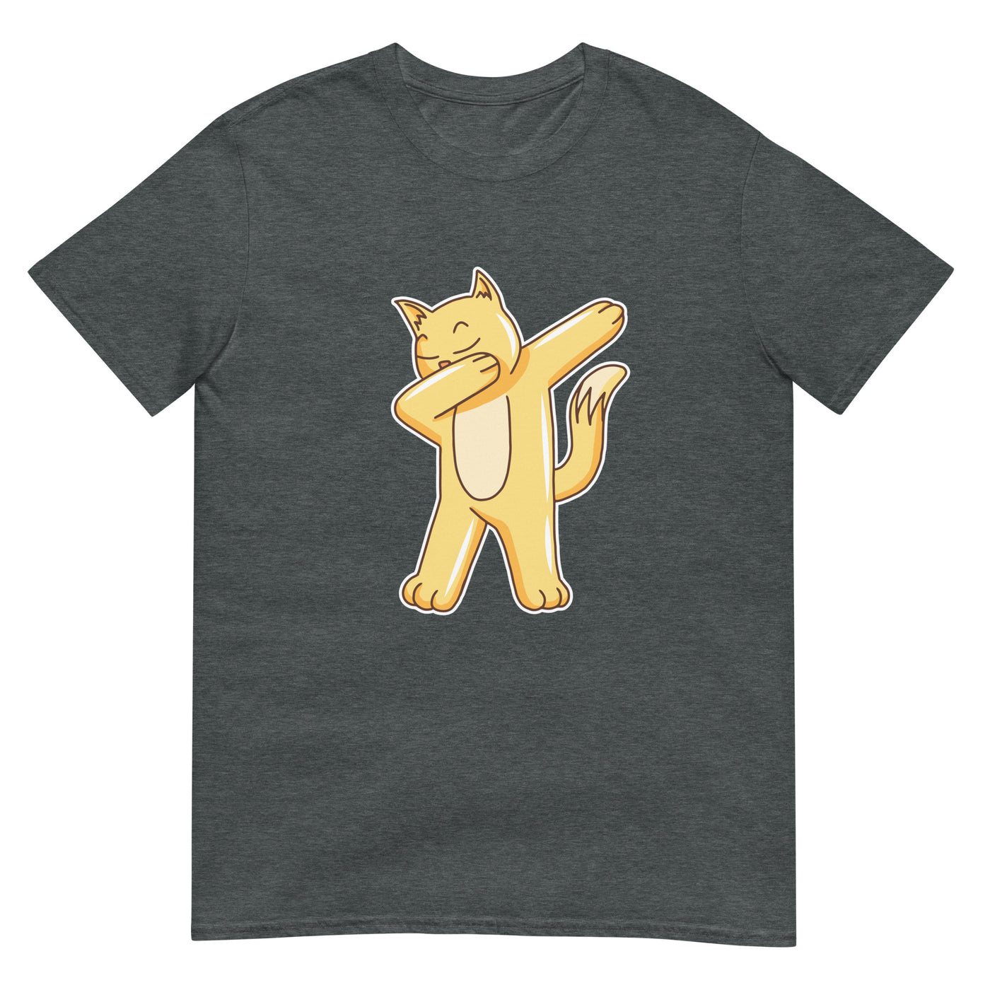 Gelbe Katze dabbing - Herren T-Shirt Other_Niches xxx yyy zzz Dark Heather