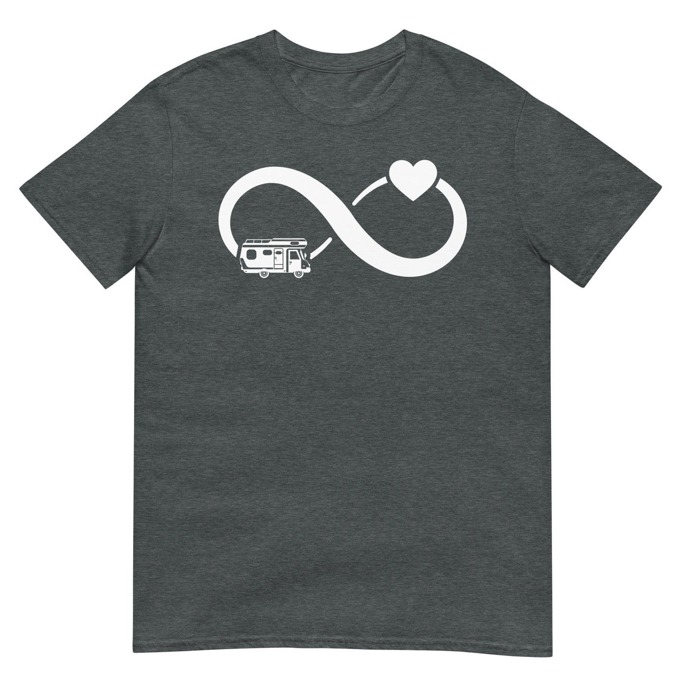 Infinity Heart and Camping - T-Shirt (Unisex) camping xxx yyy zzz Dark Heather