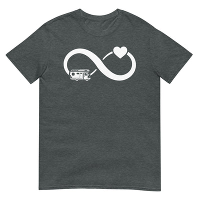 Infinity Heart and Camping - T-Shirt (Unisex) camping xxx yyy zzz Dark Heather