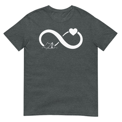 Infinity Heart and Camping 1 - T-Shirt (Unisex) camping xxx yyy zzz Dark Heather