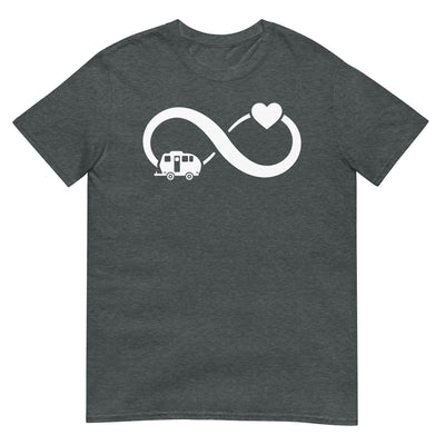 Infinity Heart and Camping 2 - T-Shirt (Unisex) camping xxx yyy zzz Dark Heather