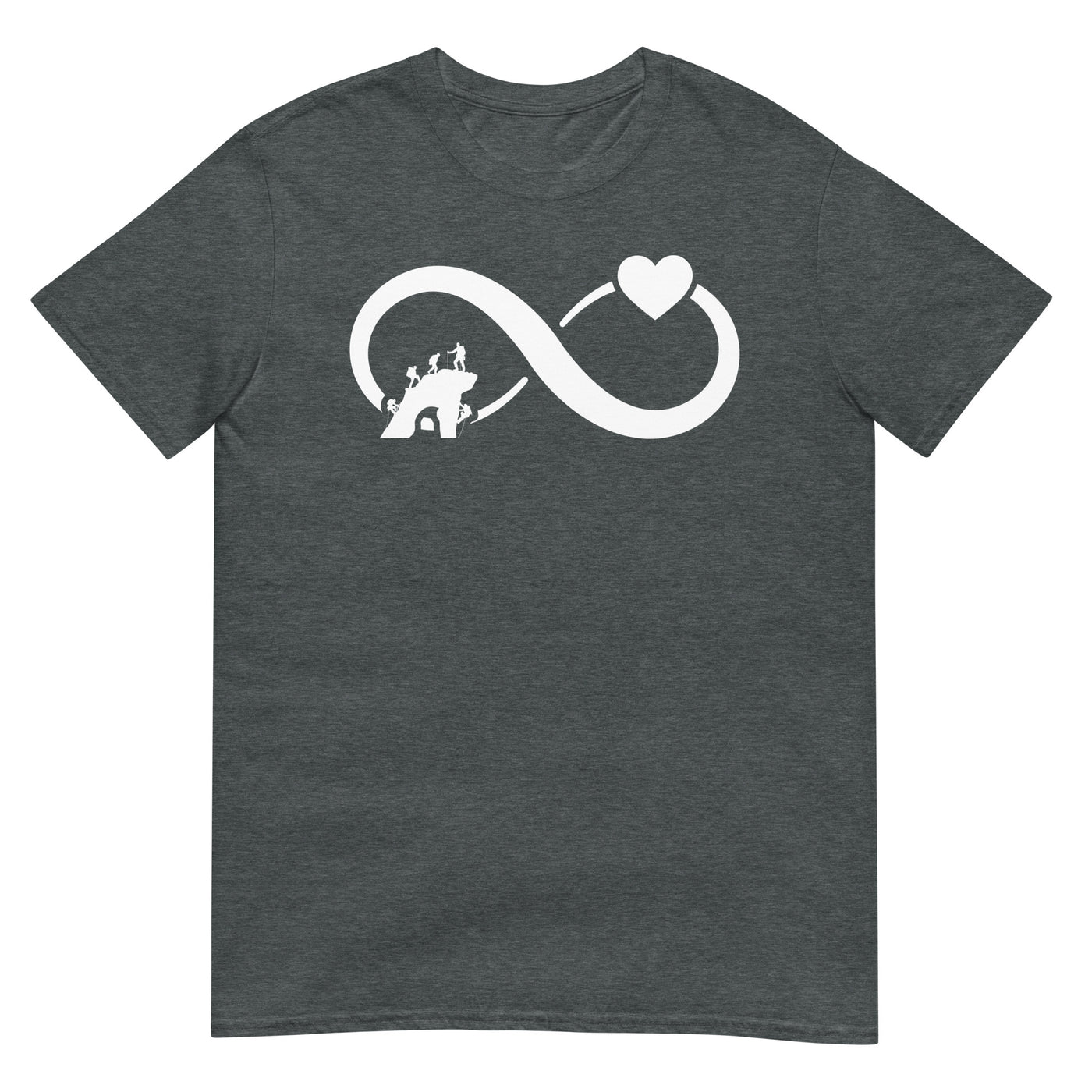 Infinity Heart and Climbing - T-Shirt (Unisex) klettern xxx yyy zzz Dark Heather