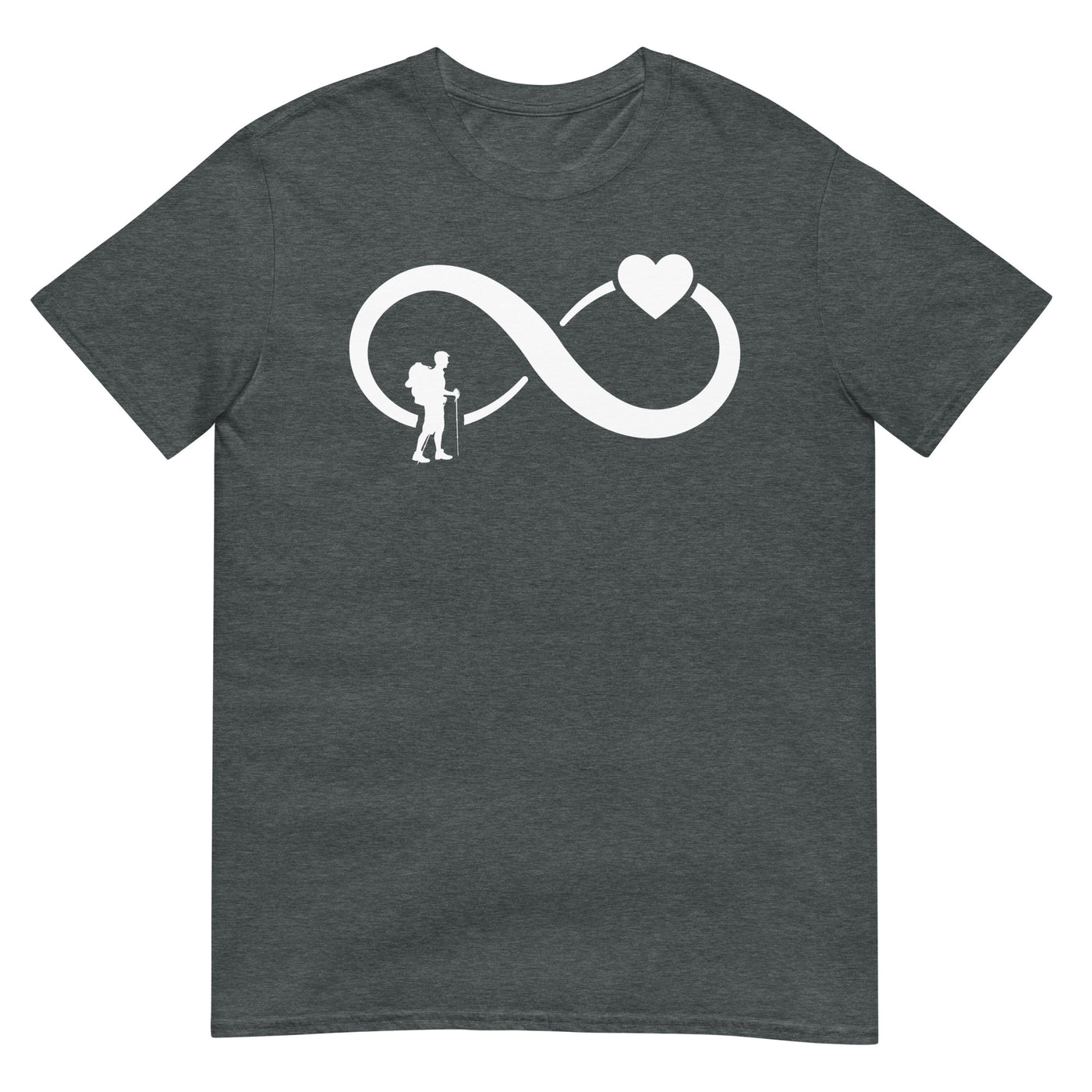 Infinity Heart and Hiking - T-Shirt (Unisex) wandern xxx yyy zzz Dark Heather