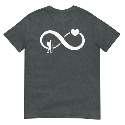 Infinity Heart and Hiking - T-Shirt (Unisex) wandern xxx yyy zzz Dark Heather