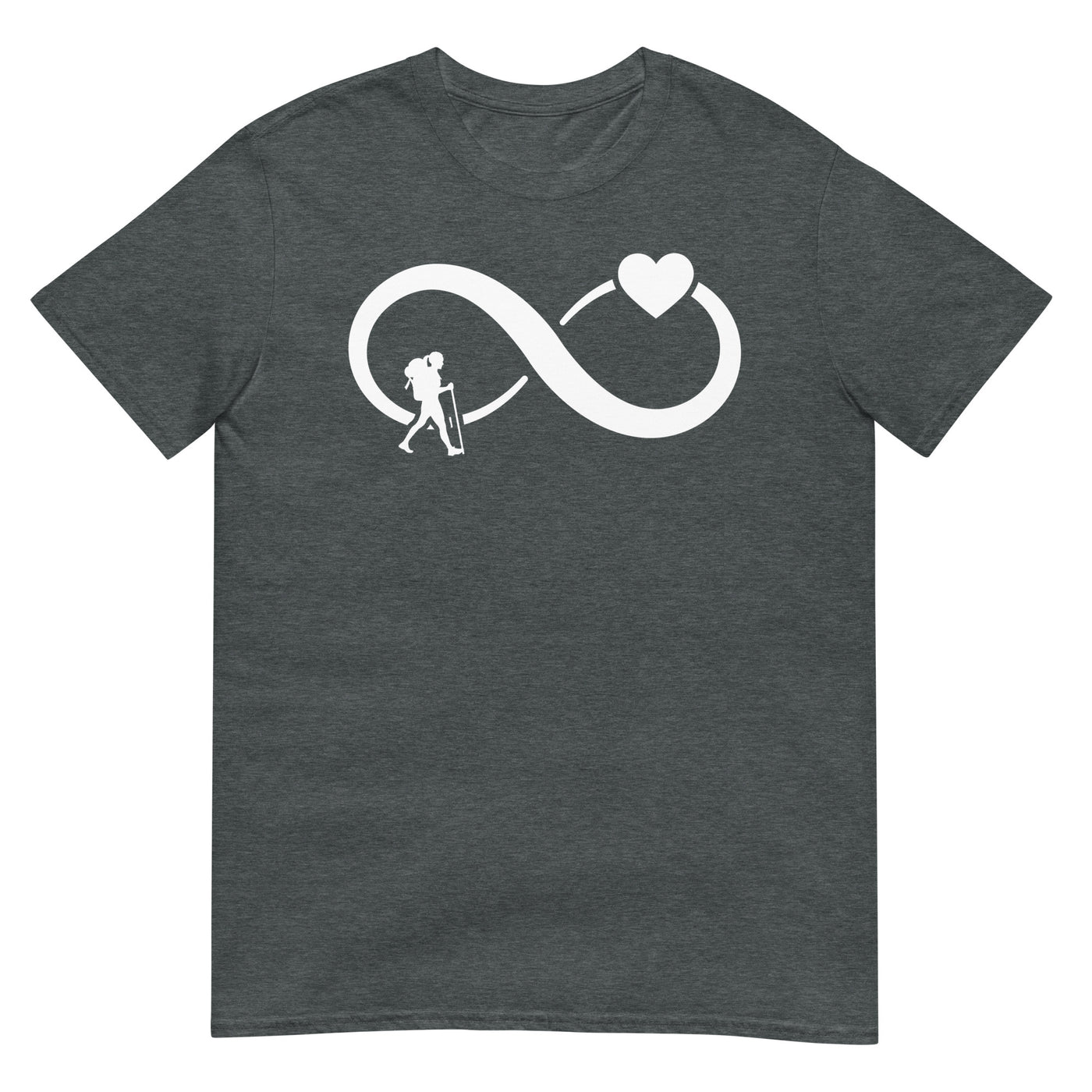 Infinity Heart and Hiking 1 - T-Shirt (Unisex) wandern xxx yyy zzz Dark Heather