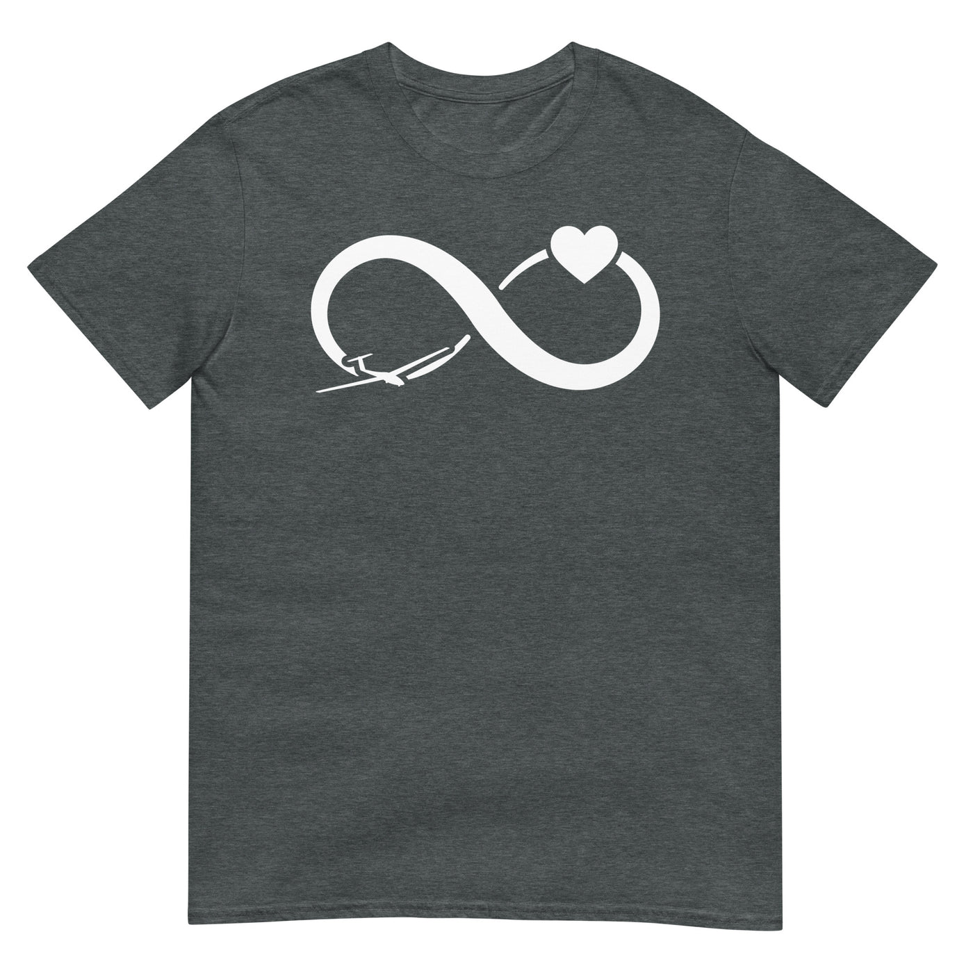 Infinity Heart and Sailplane - T-Shirt (Unisex) berge xxx yyy zzz Dark Heather