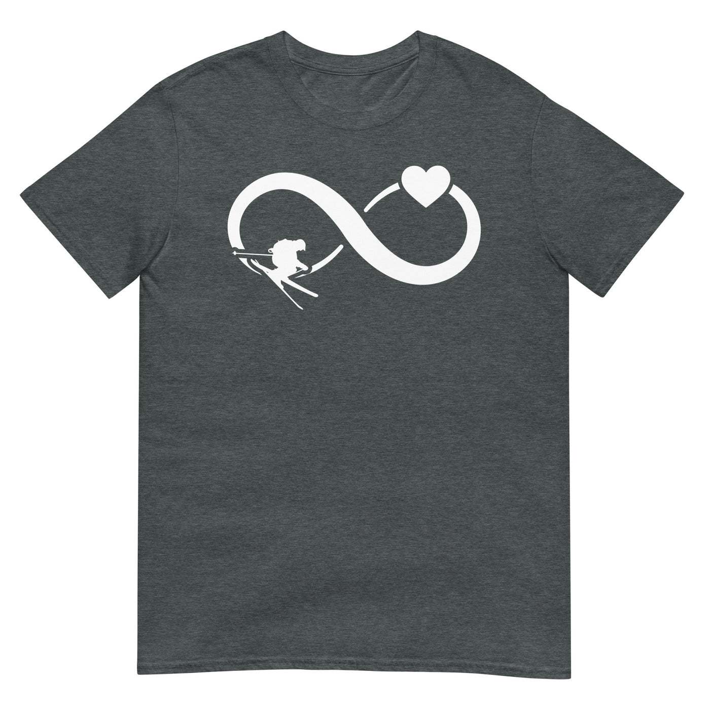 Infinity Heart and Skiing - T-Shirt (Unisex) klettern ski xxx yyy zzz Dark Heather